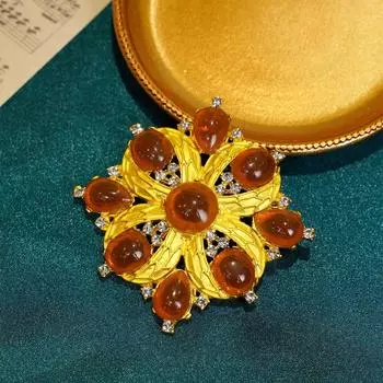 Классическая барочная брошь-крест, средневековая винтажная булавка с желе, аксессуары для блейзера