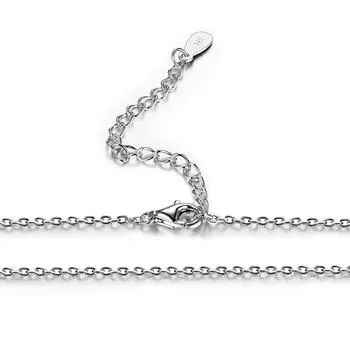 Классическая базовая цепочка из 100% стерлингового серебра 925 пробы, ожерелье, цепочка 40 см, 45 см, 50 см, изящная ювелирная подвеска, звено 45cm