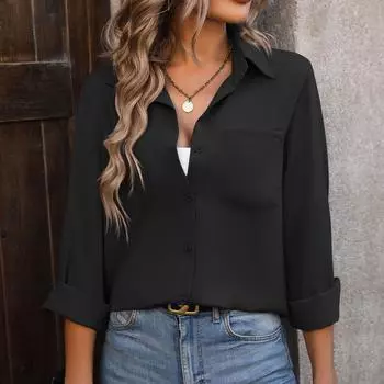 Классическая белая рубашка, женская рубашка на пуговицах с длинным рукавом и воротником-стойкой, рабочие топы, женская весенняя повседневная блузка, одежда XXL белый