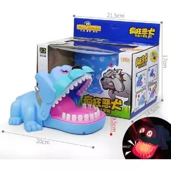 Классическая большая свирепая собака со световыми и звуковыми эффектами Рот Стоматолог Укус Палец Семейная игра Игрушка-трюк Шутка Реквизит для детей big fierce dog синий