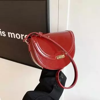 Классическая бордовая сумка через плечо для женщин, монохромные сумки через плечо с клапаном, женственный винтажный дизайн