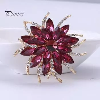 Классическая брошь ручной работы с разноцветными стразами в форме цветка, винтажная булавка для шапки, шарфа, шаль, значок, свадебный подарок, аксессуары для платья фиолетовый