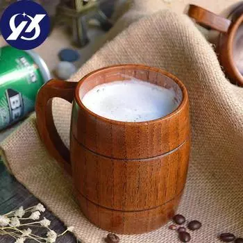 Классическая деревянная чашка для пива, чая, кофе, 320 мл, чашка для воды, термостойкая посуда для домашнего офиса и вечеринки, чашки для напитков