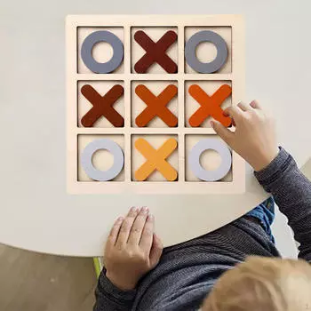 Классическая деревянная игра-пальчик для игр в помещении и на улице кофейный