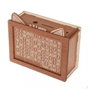 Классическая деревянная копилка для хранения сбережений Can Stored 2000 USD