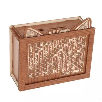 Классическая деревянная копилка с электронным счетчиком Euro 2000