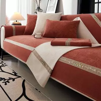 Классическая диванная подушка в европейском стиле, однотонная высококачественная подушка из синели, универсальная нескользящая ткань для четырех сезонов 70*70cm