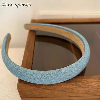 Классическая джинсовая повязка на голову 2 см для леди, девушек, для шопинга, для умывания, минималистичный женский головной убор, модный ободок для волос