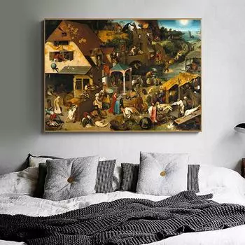 Классическая европейская картина маслом, напечатанная голландская пословица, холст, живопись, знаменитые произведения искусства, постеры для офиса, учебы, домашнего декора, Куадрос 21cm30cm NoFrame