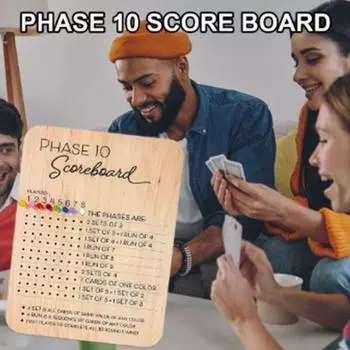 Классическая фаза 10 Доска для подсчета очков Трекер раундов Карточная игра Блокнот для подсчета очков Игры Листы для подсчета очков Шахматные игры