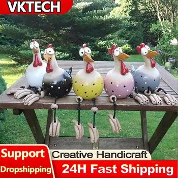 Классическая фигурка цыпленка с большими глазами, садовые принадлежности, длинные ноги, креативные скульптуры, водонепроницаемые, идеальные подарки для двора на открытом воздухе и в помещении