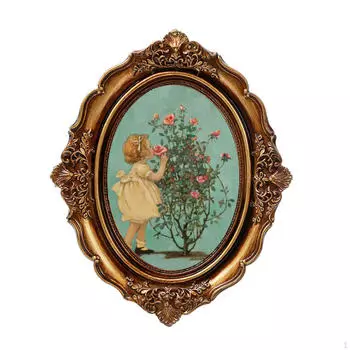 Классическая фоторамка, фотостенд, винтажная овальная смоляная галерея искусства для украшения дома Bronze 6inch