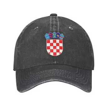 Классическая хлопковая бейсболка с гербом Хорватии, женская бейсболка унисекс, персонализированная регулируемая шляпа для папы для взрослых, хип-хоп Adult Baseball Cap