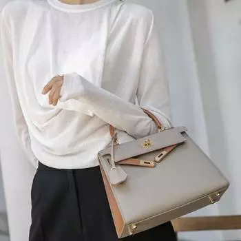 Классическая и атмосферная сумка / Новый стиль, модная и универсальная сумка через плечо на одно плечо, высококачественная ручная кожаная женская сумка 22x7x14cm розовый