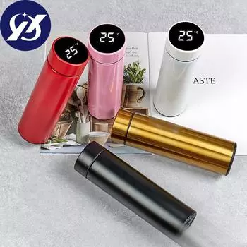 Классическая интеллектуальная вакуумная колба из нержавеющей стали со светодиодной сенсорной температурой, прямая чашка для бизнеса 500ml красный