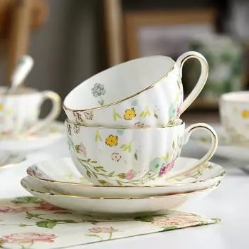 Классическая керамическая чашка для послеобеденного чая с британским цветком, кофейная чашка, чашка с цветком, чашка для чая, чашка для воды, чашка для молока