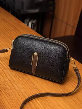Классическая контрастная женская сумка через плечо, модная, многофункциональная, с двойной молнией, вместительная, на одно плечо