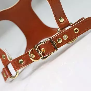 Классическая кожаная шлейка и поводок для щенков, регулируемая шлейка для кошек, товары для животных, выгул собак, маленькие собаки, метод для кошек, товары для питбулей S chest 25-35cm