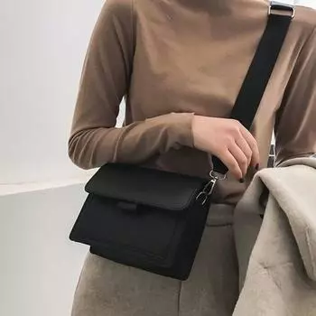 Классическая кожаная сумка через плечо, маленькая квадратная сумка, корейская сумка на ремне, женская женская сумка