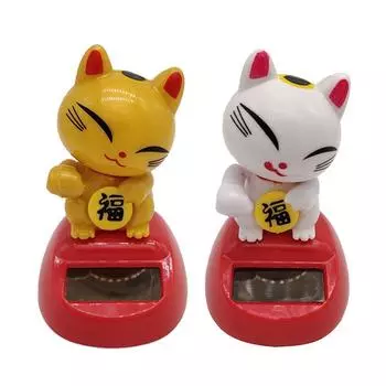Классическая кукла-качалка Танцующая фигурка счастливого кота Качающаяся голова Кукла-качалка Модель счастливого кота Игрушки Солнечные игрушки белый