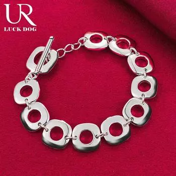 Классическая квадратная цепочка из стерлингового серебра 925 пробы, модные свадебные украшения 20cm