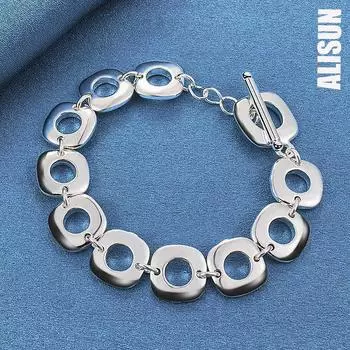 Классическая квадратная цепочка из стерлингового серебра 925 пробы, модные свадебные украшения 20CM