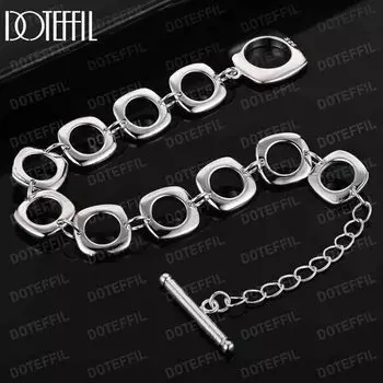 Классическая квадратная цепочка из стерлингового серебра 925 пробы, модные свадебные украшения 20CM