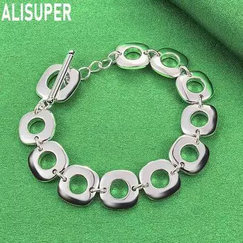 Классическая квадратная цепочка из стерлингового серебра 925 пробы, модные свадебные украшения 20CM