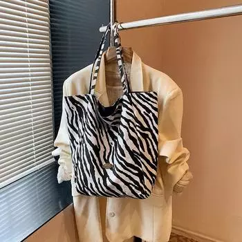 Классическая леопардовая нейлоновая сумка с принтом, повседневная сумка-тоут большой вместимости, модная женская сумка, сумка через плечо в стиле ретро