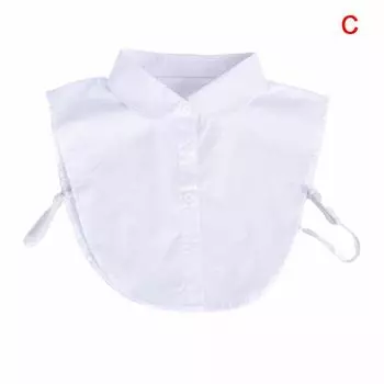 Классическая ложная блузка со съемным лацканом и искусственным воротником, съемный женский/мужской аксессуар C белый