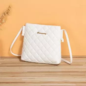 Классическая маленькая квадратная сумка с вышивкой бриллиантами, женская сумка, сумка-мессенджер, сумка для мобильного телефона белый