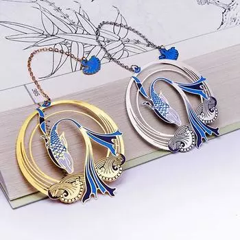 Классическая металлическая закладка в китайском стиле для литературы и искусства, креативная подарочная закладка для студентов золотой