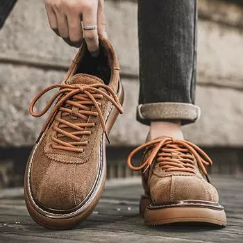 Классическая мода хаки инструментальные туфли для мужчин дышащая кожаная повседневная обувь мужские полуботинки на шнуровке мужская обувь Zapatos De Hombre 39