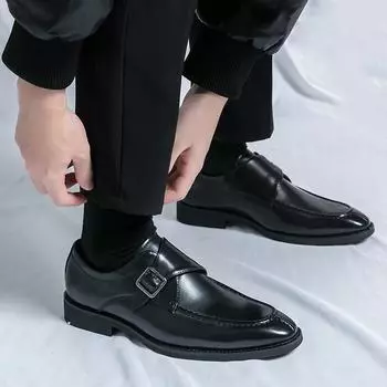 Классическая модная мужская обувь Мужская кожаная обувь Деловая официальная одежда Удобная обувь без застежек Мужские оксфорды 38-46 38-46 38 чёрный