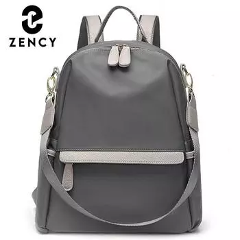 Классическая модная школьная сумка для подростков Zency, вместительный водонепроницаемый нейлоновый рюкзак, универсальная противоугонная женская сумка на плечо