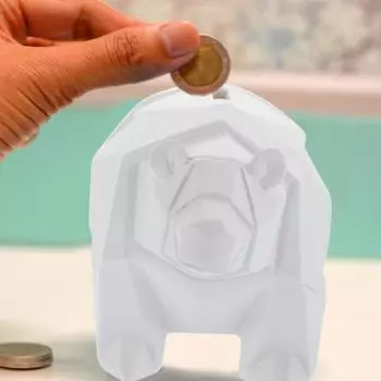 Классическая мультяшная копилка с изображением белого медведя для украшения дома, кабинета, спальни или офиса белый