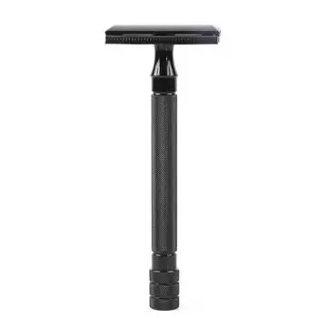 Классическая мужская бритва с регулируемым лезвием и маленькой щеточкой чёрный