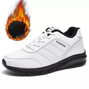 Классическая мужская обувь в стиле ретро 2025 года, новая зимняя мягкая теплая удобная хлопковая обувь, трендовая водонепроницаемая рабочая спортивная повседневная обувь 39