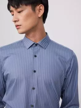 Классическая мужская рубашка премиум-класса в полоску с длинными рукавами и лацканами для деловых мероприятий, рубашки, легкие в уходе, для офиса и повседневной носки 39 белый