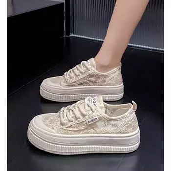 Классическая обувь в рыбацком стиле, женские белые туфли, новые летние дышащие туфли с сеткой, универсальные туфли на толстой подошве на платформе 35