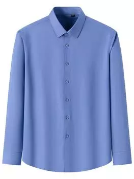 Классическая однотонная мужская классическая рубашка обычного кроя с длинными рукавами Four Seasons, деловой формальный стиль, легкий эластичный удобный модал 39 белый