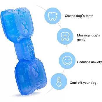 Классическая охлаждающая игрушка JanPet для собак на лето, безопасная, устойчивая к укусам резиновая кость, мяч и бант, протекающая еда, летние жевательные игрушки для собак