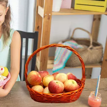 Классическая пасхальная корзина для хранения конфет, ручная работа, для ежедневного использования, детская вечеринка красный