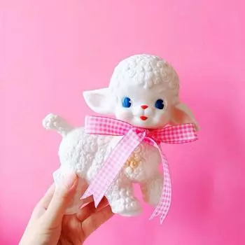 Классическая плюшевая игрушка Ягненок Очаровательные мягкие игрушки Овечки Бант Шова Овечка Девочка Милое сердечко Украшение Декора подарок для Девочки на день рождения