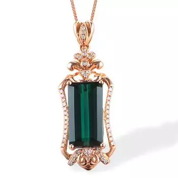 Классическая подвеска в виде бутылки с водой с полным бурением, роскошная европейская и американская роскошная подвеска с зеленым турмалином и лотосом с микроинкрустацией