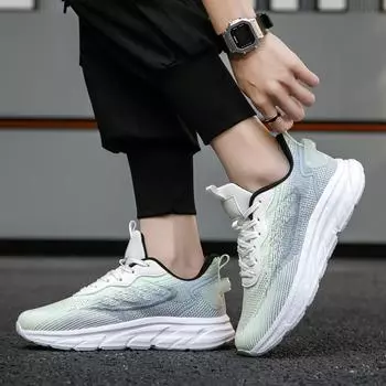 Классическая повседневная обувь для мужчин, дышащие прогулочные кроссовки, мужские летние спортивные мужские кроссовки, дышащие 39 чёрный