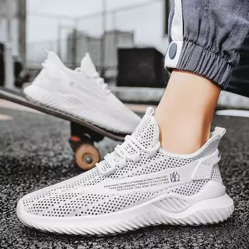 Классическая повседневная спортивная обувь для мужчин. Весна и лето. Самая продаваемая сетчатая дышащая мужская обувь. Новые модные туфли на шнуровке. 39