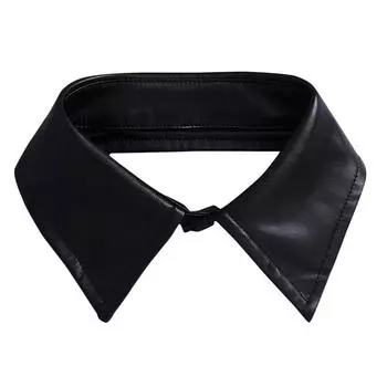 Классическая ПУ кожа Одежда Аксессуары Накидки на шею и плечи Блузка Ложный воротник Рубашка Накладной воротник чёрный