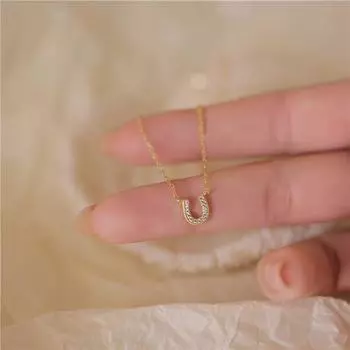 Классическая японская подкова из стерлингового серебра 925 пробы, элегантное, нежное, подходящее ко всему ожерелье для женщин 925