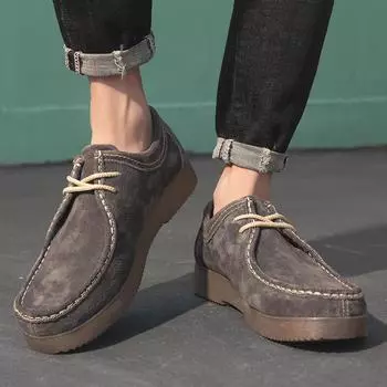 Классическая рабочая спортивная обувь для отдыха на открытом воздухе, повседневная обувь ручной работы со шнуровкой, нескользящая и износостойкая, высококачественные замшевые оксфорды 38 жёлтый